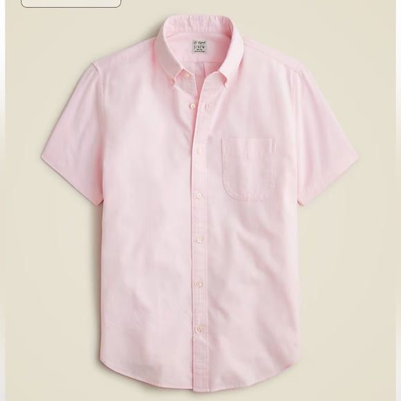 Short Sleeve J Crew White Oxford Shirt J Crew Pale Rose Oxford